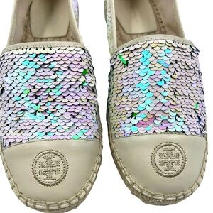 Tory Burch Opal/Sea Green Mermaid Sequin Espadrilles
